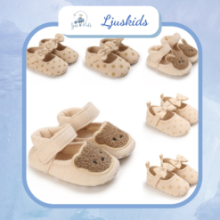 Giày cotton mềm mại chống trượt phối họa tiết - Ljuskids